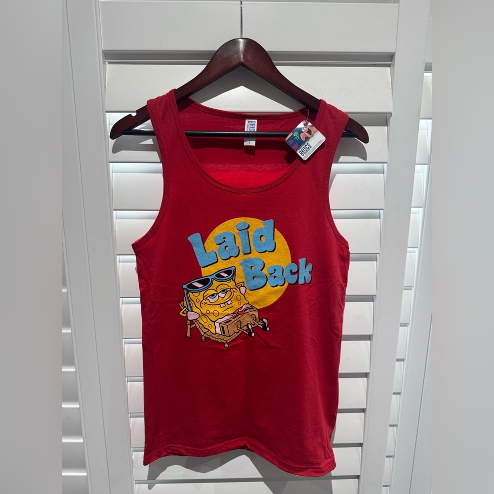 SpongeBob Squarepants MEN'S  SLEEVELESS Tank Top T-SHIRT Nickelodeon. NWT